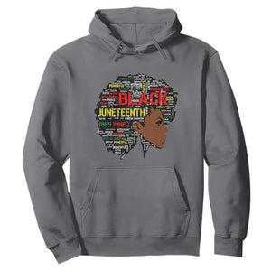 Black Heritage Pride Hoodie For Melanin Black Women Natural Hair Afro Word Art