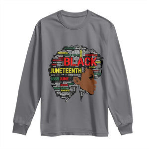 Black Heritage Pride Long Sleeve Shirt For Melanin Black Women Natural Hair Afro Word Art