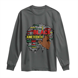 Black Heritage Pride Long Sleeve Shirt For Melanin Black Women Natural Hair Afro Word Art