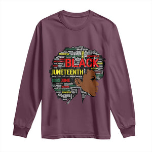 Black Heritage Pride Long Sleeve Shirt For Melanin Black Women Natural Hair Afro Word Art