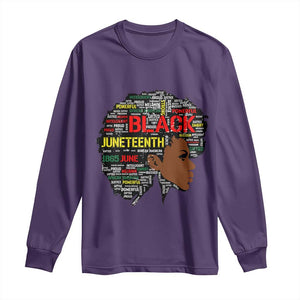 Black Heritage Pride Long Sleeve Shirt For Melanin Black Women Natural Hair Afro Word Art