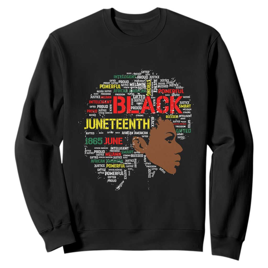 Black Heritage Pride Sweatshirt For Melanin Black Women Natural Hair Afro Word Art