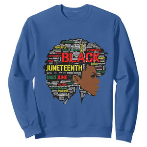 Black Heritage Pride Sweatshirt For Melanin Black Women Natural Hair Afro Word Art