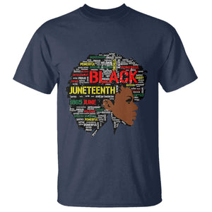 Black Heritage Pride T Shirt For Melanin Black Women Natural Hair Afro Word Art