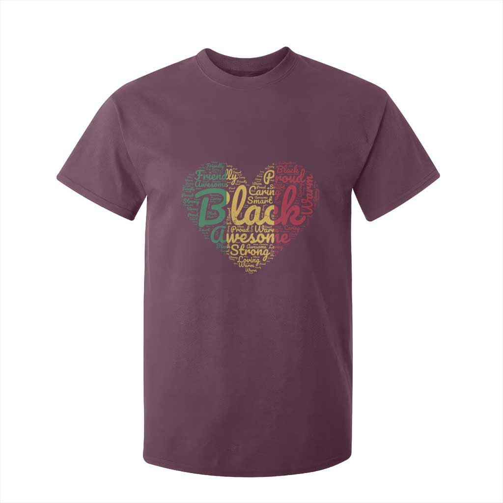 Black Awesome Strong Inspirational T Shirt For Kid African American Pride Juneteenth BHM