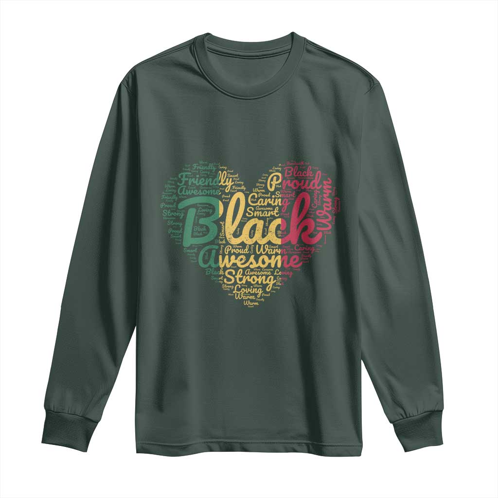 Black Awesome Strong Inspirational Long Sleeve Shirt African American Pride Juneteenth BHM