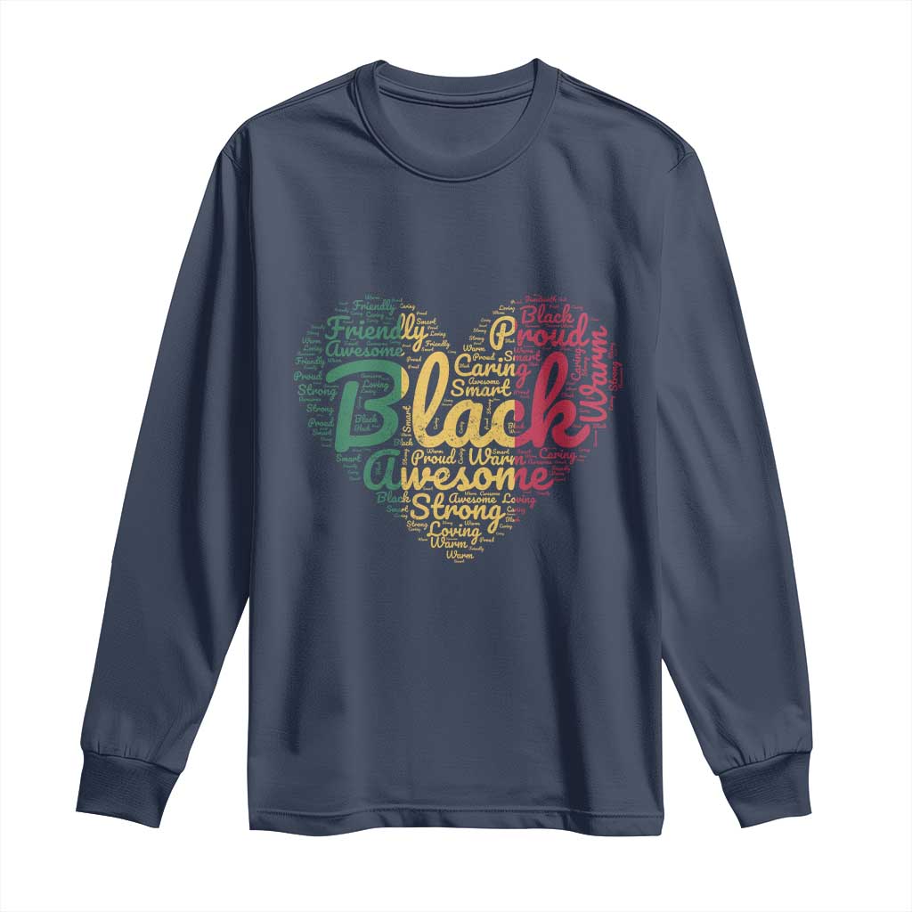 Black Awesome Strong Inspirational Long Sleeve Shirt African American Pride Juneteenth BHM