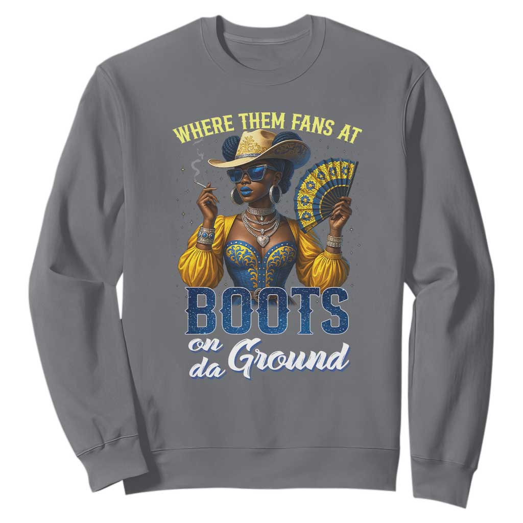 Melanin Cowgirls Linedance Sweatshirt Where Them Fans At Boots On Da Ground