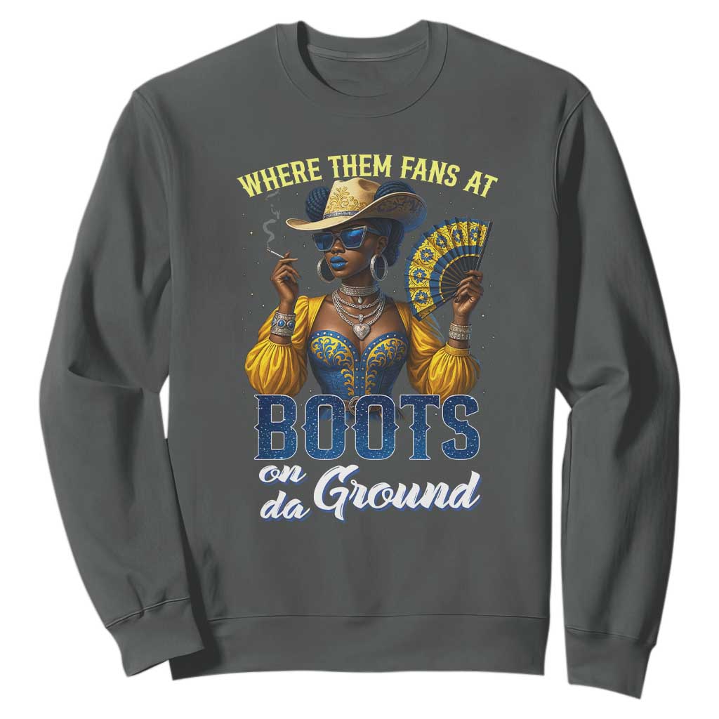Melanin Cowgirls Linedance Sweatshirt Where Them Fans At Boots On Da Ground
