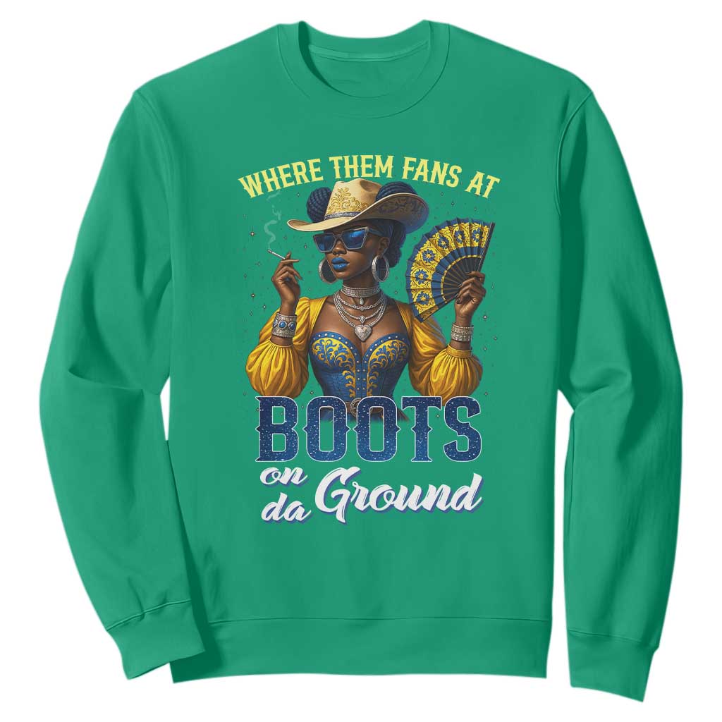 Melanin Cowgirls Linedance Sweatshirt Where Them Fans At Boots On Da Ground