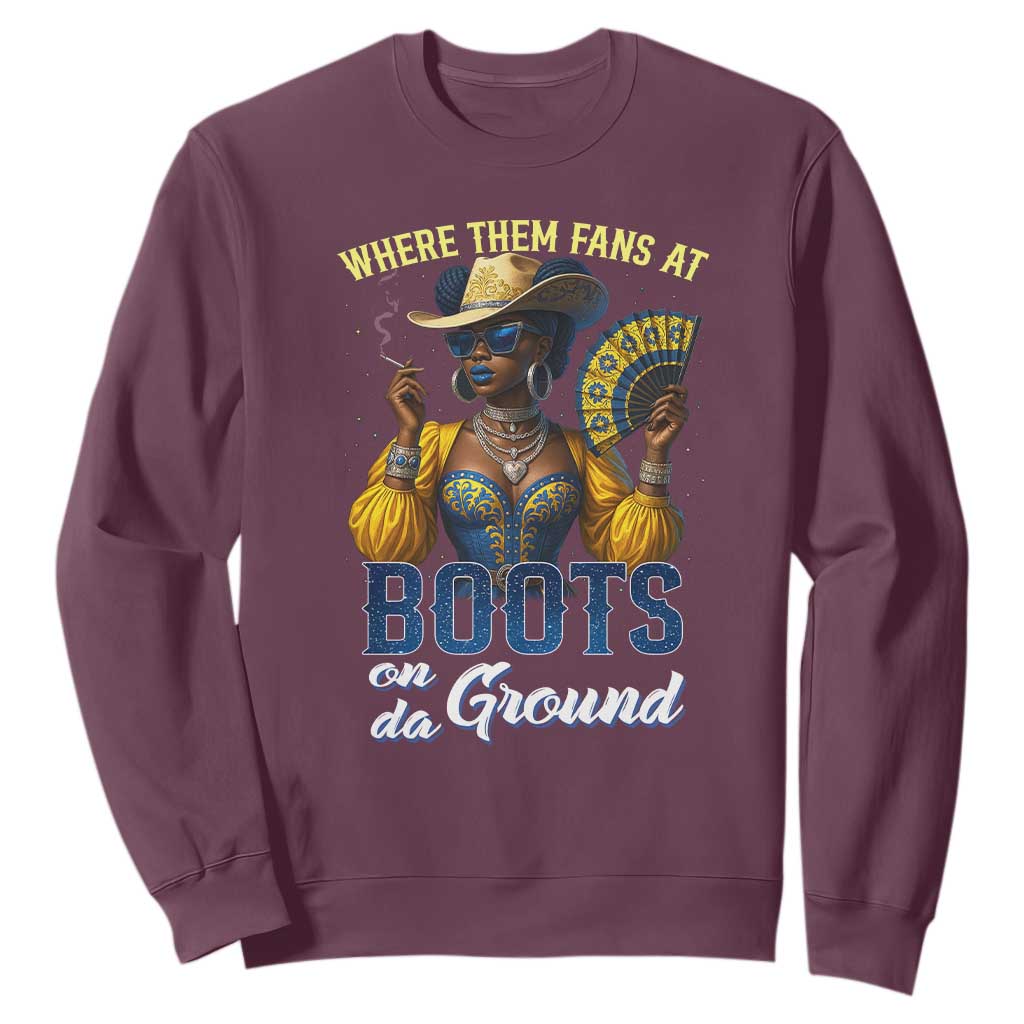 Melanin Cowgirls Linedance Sweatshirt Where Them Fans At Boots On Da Ground