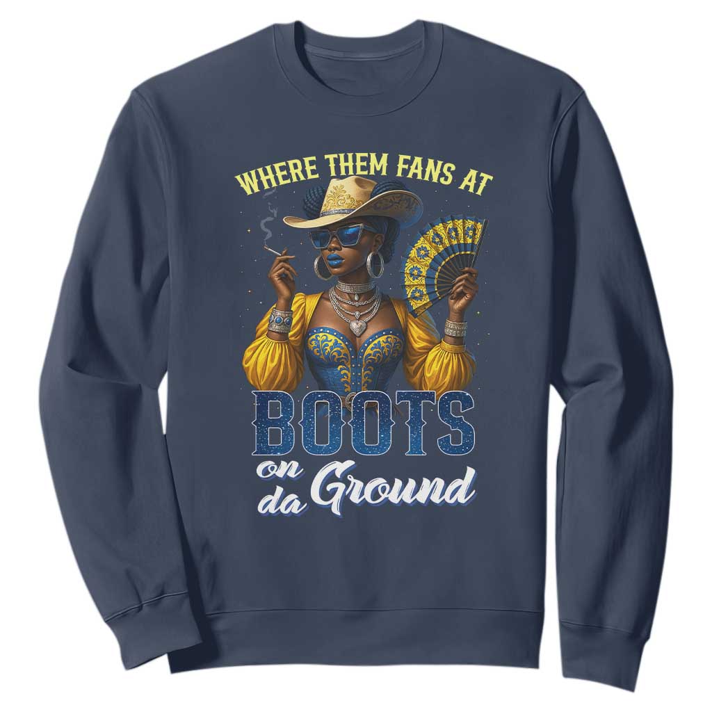 Melanin Cowgirls Linedance Sweatshirt Where Them Fans At Boots On Da Ground