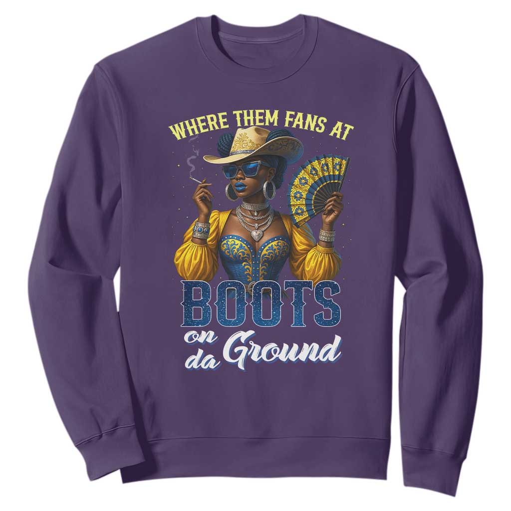 Melanin Cowgirls Linedance Sweatshirt Where Them Fans At Boots On Da Ground