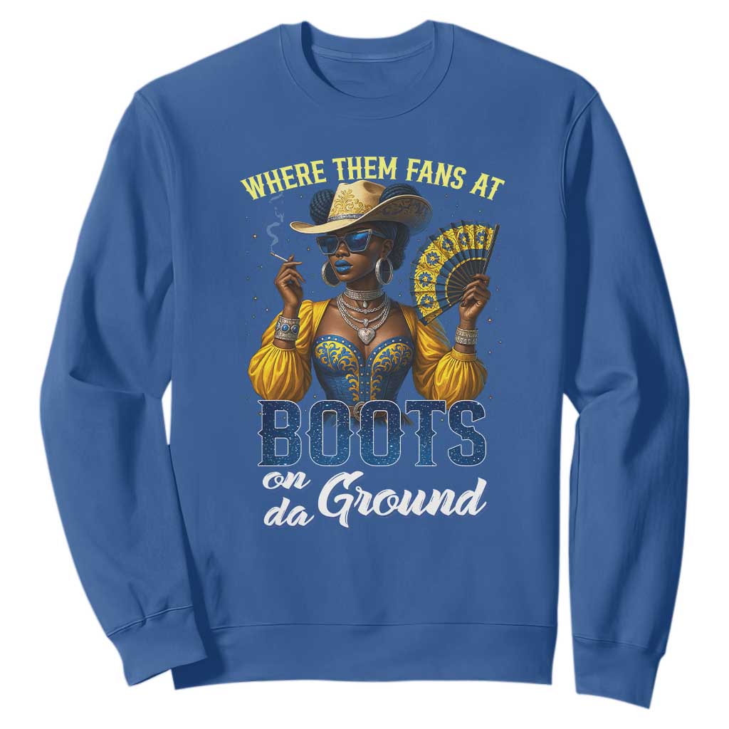 Melanin Cowgirls Linedance Sweatshirt Where Them Fans At Boots On Da Ground