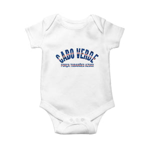 Forca Tubaroes Azuis Cabo Verde National Pride Baby Onesie Cape Verde Football Fans Blue Sharks Heritage