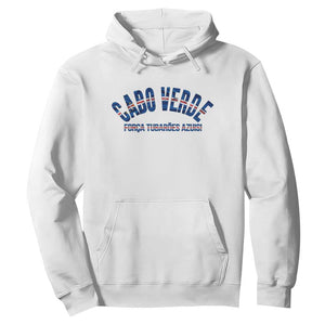 Forca Tubaroes Azuis Cabo Verde National Pride Hoodie Cape Verde Football Fans Blue Sharks Heritage