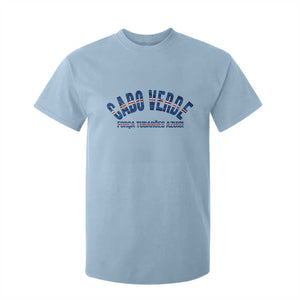Forca Tubaroes Azuis Cabo Verde National Pride T Shirt For Kid Cape Verde Football Fans Blue Sharks Heritage