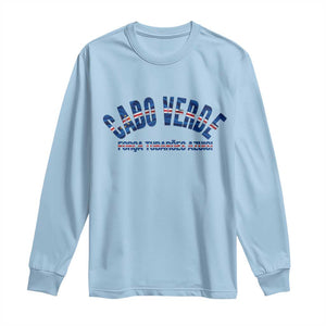 Forca Tubaroes Azuis Cabo Verde National Pride Long Sleeve Shirt Cape Verde Football Fans Blue Sharks Heritage