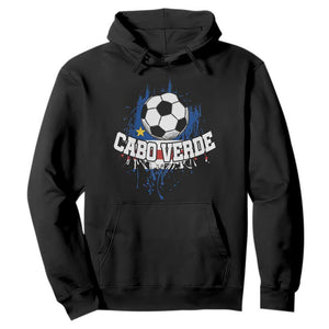 Cabo Verde Flag Football Graphic Hoodie Cape Verde Soccer Fans Artistic Pride