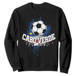 Cabo Verde Flag Football Graphic Sweatshirt Cape Verde Soccer Fans Artistic Pride