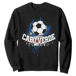 Cabo Verde Flag Football Graphic Sweatshirt Cape Verde Soccer Fans Artistic Pride