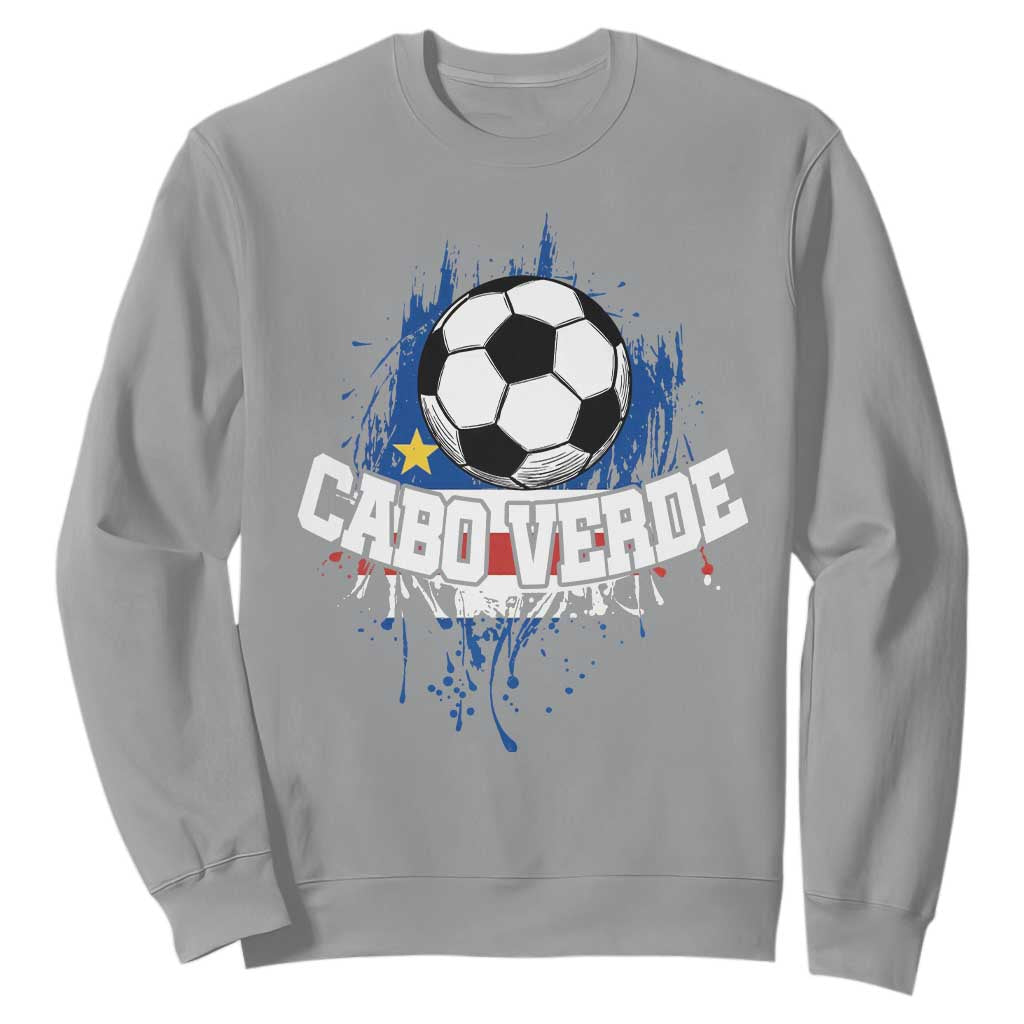 Cabo Verde Flag Football Graphic Sweatshirt Cape Verde Soccer Fans Artistic Pride