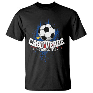 Cabo Verde Flag Football Graphic T Shirt Cape Verde Soccer Fans Artistic Pride