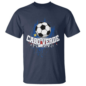 Cabo Verde Flag Football Graphic T Shirt Cape Verde Soccer Fans Artistic Pride