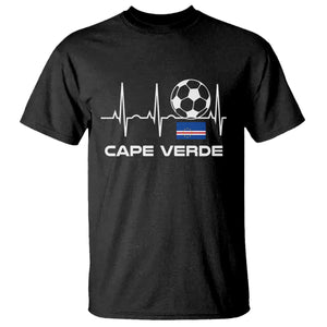Cape Verde Soccer Heartbeat EKG Pulse Graphic T Shirt Cabo Verde Football Fans Pride