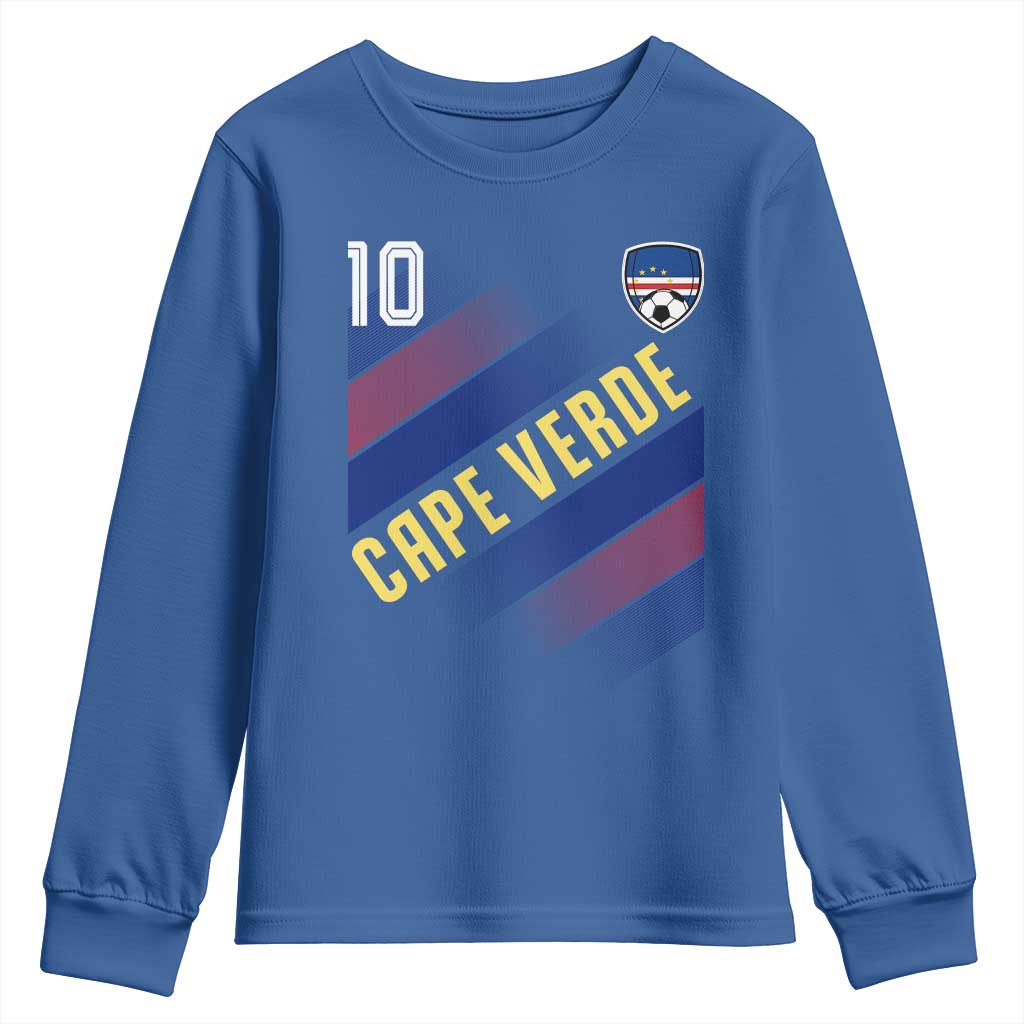 Cape Verde Soccer Jersey Style National Pride Youth Sweatshirt Cabo Verde Football Fans Number 10 Athletic