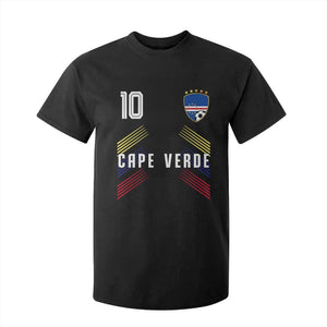 Cabo Verde Football Crest Pride Jersey Style T Shirt For Kid Cape Verde Soccer Fan Number 10 Athletic