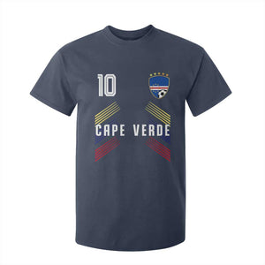 Cabo Verde Football Crest Pride Jersey Style T Shirt For Kid Cape Verde Soccer Fan Number 10 Athletic