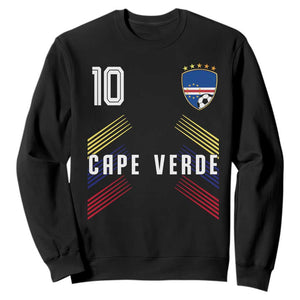Cabo Verde Football Crest Pride Jersey Style Sweatshirt Cape Verde Soccer Fan Number 10 Athletic