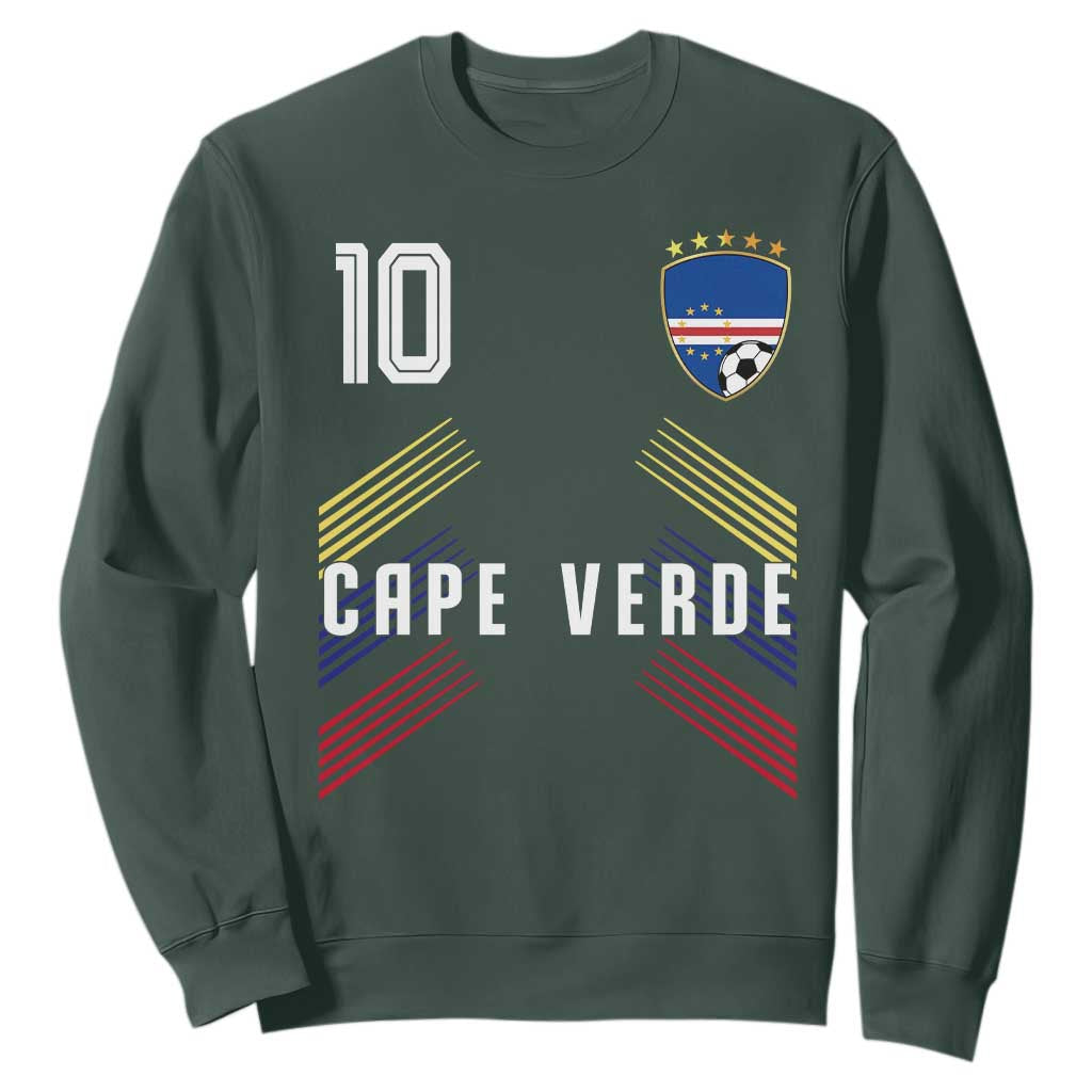 Cabo Verde Football Crest Pride Jersey Style Sweatshirt Cape Verde Soccer Fan Number 10 Athletic