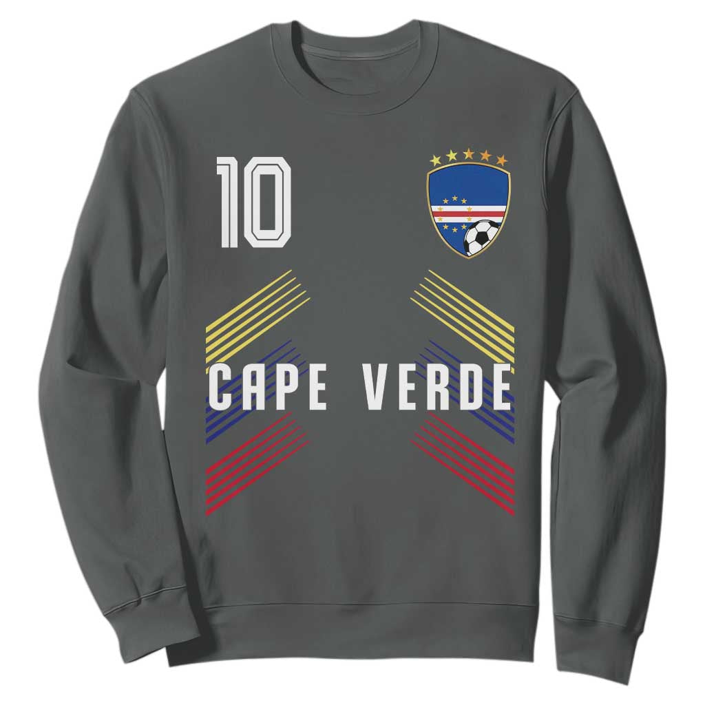 Cabo Verde Football Crest Pride Jersey Style Sweatshirt Cape Verde Soccer Fan Number 10 Athletic
