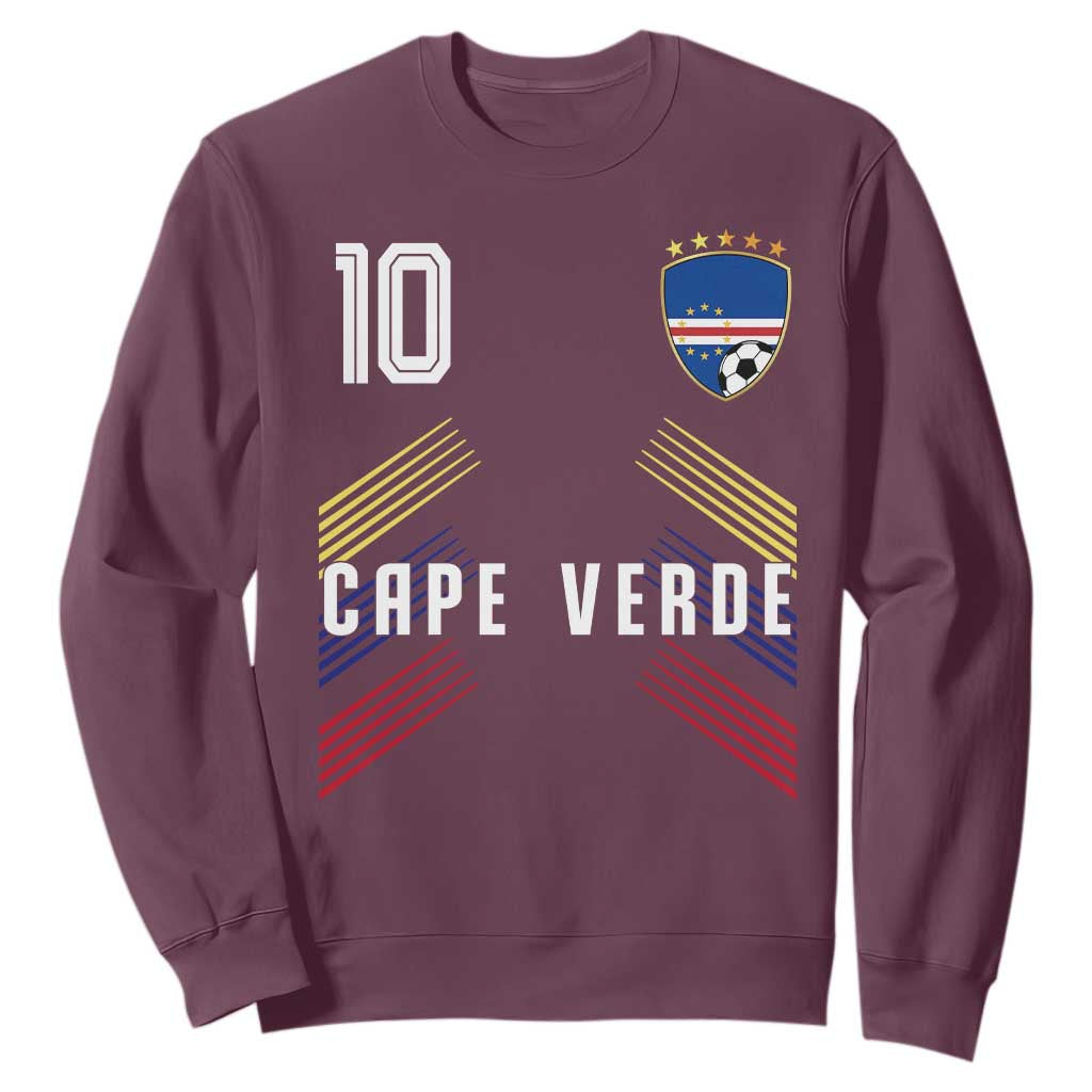 Cabo Verde Football Crest Pride Jersey Style Sweatshirt Cape Verde Soccer Fan Number 10 Athletic