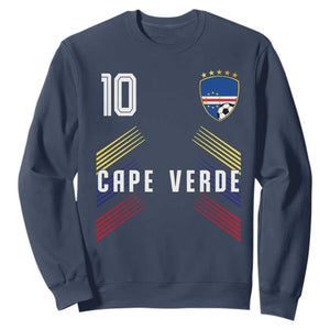 Cabo Verde Football Crest Pride Jersey Style Sweatshirt Cape Verde Soccer Fan Number 10 Athletic