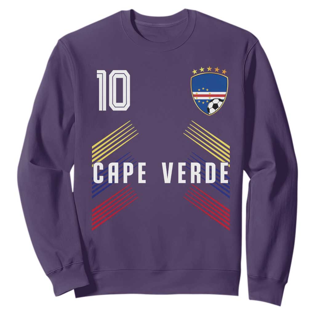 Cabo Verde Football Crest Pride Jersey Style Sweatshirt Cape Verde Soccer Fan Number 10 Athletic