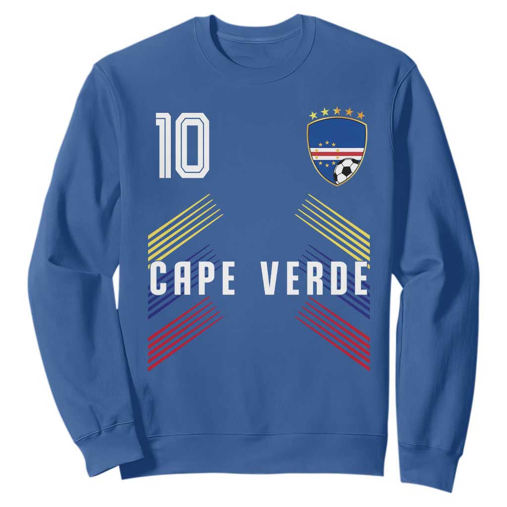 Cabo Verde Football Crest Pride Jersey Style Sweatshirt Cape Verde Soccer Fan Number 10 Athletic