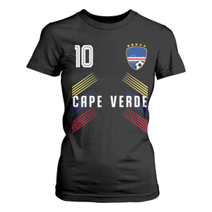 Cabo Verde Football Crest Pride Jersey Style T Shirt For Women Cape Verde Soccer Fan Number 10 Athletic