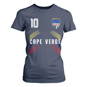 Cabo Verde Football Crest Pride Jersey Style T Shirt For Women Cape Verde Soccer Fan Number 10 Athletic