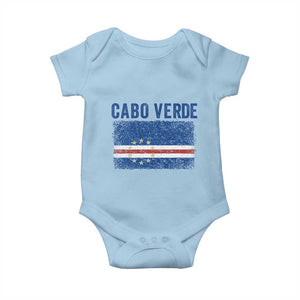 Cabo Verde Distressed Flag National Pride Baby Onesie Cape Verde Heritage Pride Retro Grunge Graphic