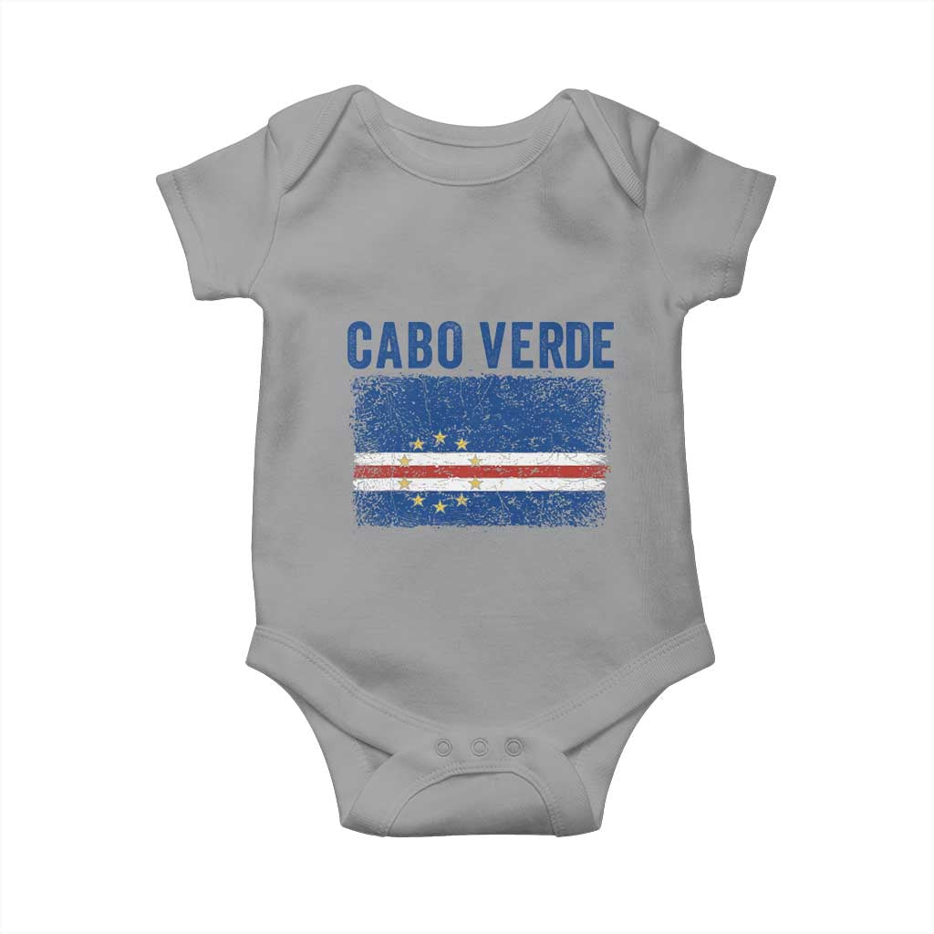 Cabo Verde Distressed Flag National Pride Baby Onesie Cape Verde Heritage Pride Retro Grunge Graphic