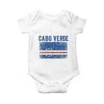 Cabo Verde Distressed Flag National Pride Baby Onesie Cape Verde Heritage Pride Retro Grunge Graphic