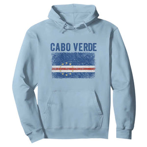 Cabo Verde Distressed Flag National Pride Hoodie Cape Verde Heritage Pride Retro Grunge Graphic