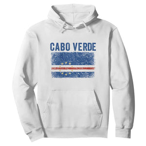 Cabo Verde Distressed Flag National Pride Hoodie Cape Verde Heritage Pride Retro Grunge Graphic