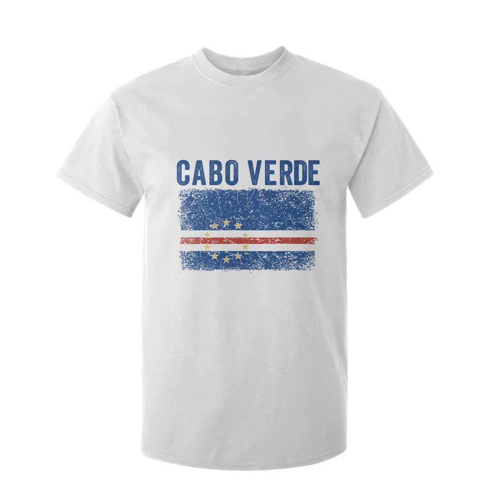 Cabo Verde Distressed Flag National Pride T Shirt For Kid Cape Verde Heritage Pride Retro Grunge Graphic