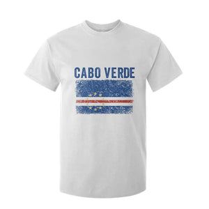 Cabo Verde Distressed Flag National Pride T Shirt For Kid Cape Verde Heritage Pride Retro Grunge Graphic
