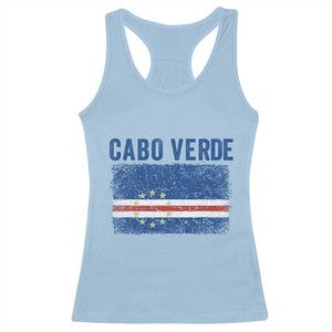 Cabo Verde Distressed Flag National Pride Racerback Tank Top Cape Verde Heritage Pride Retro Grunge Graphic