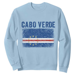 Cabo Verde Distressed Flag National Pride Sweatshirt Cape Verde Heritage Pride Retro Grunge Graphic